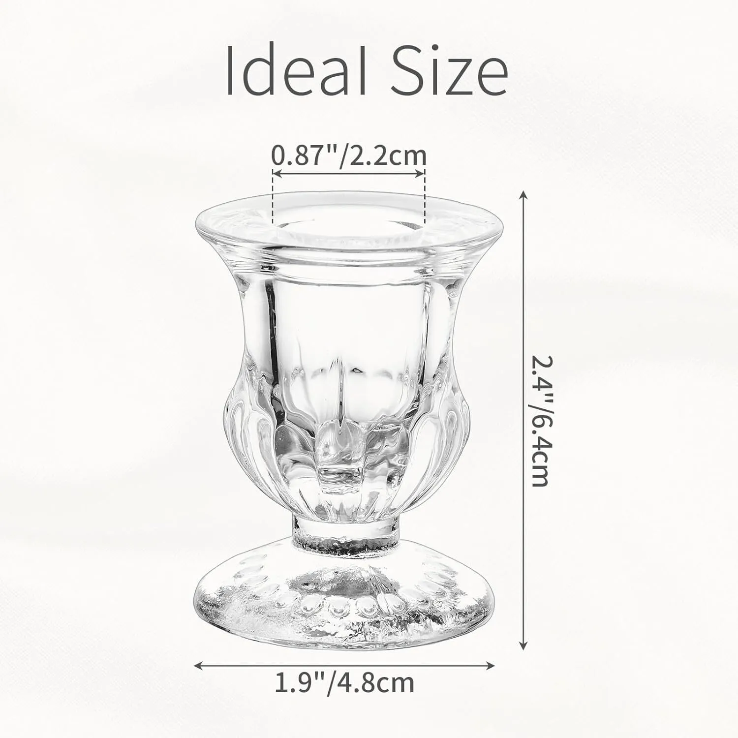 Short Clear Vintage Candlestick Holders