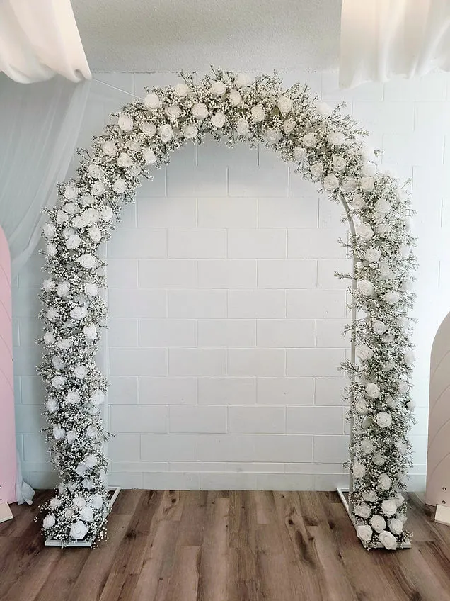 Baby Breath And White Roses Rows