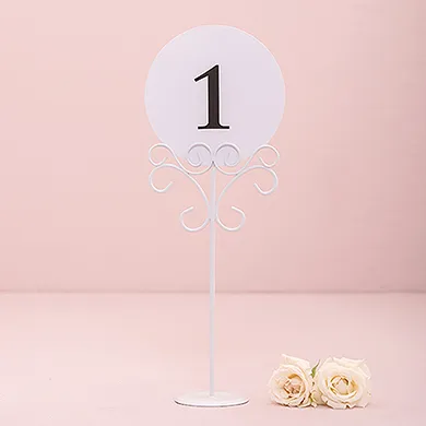 White Ornate Table Number Holders