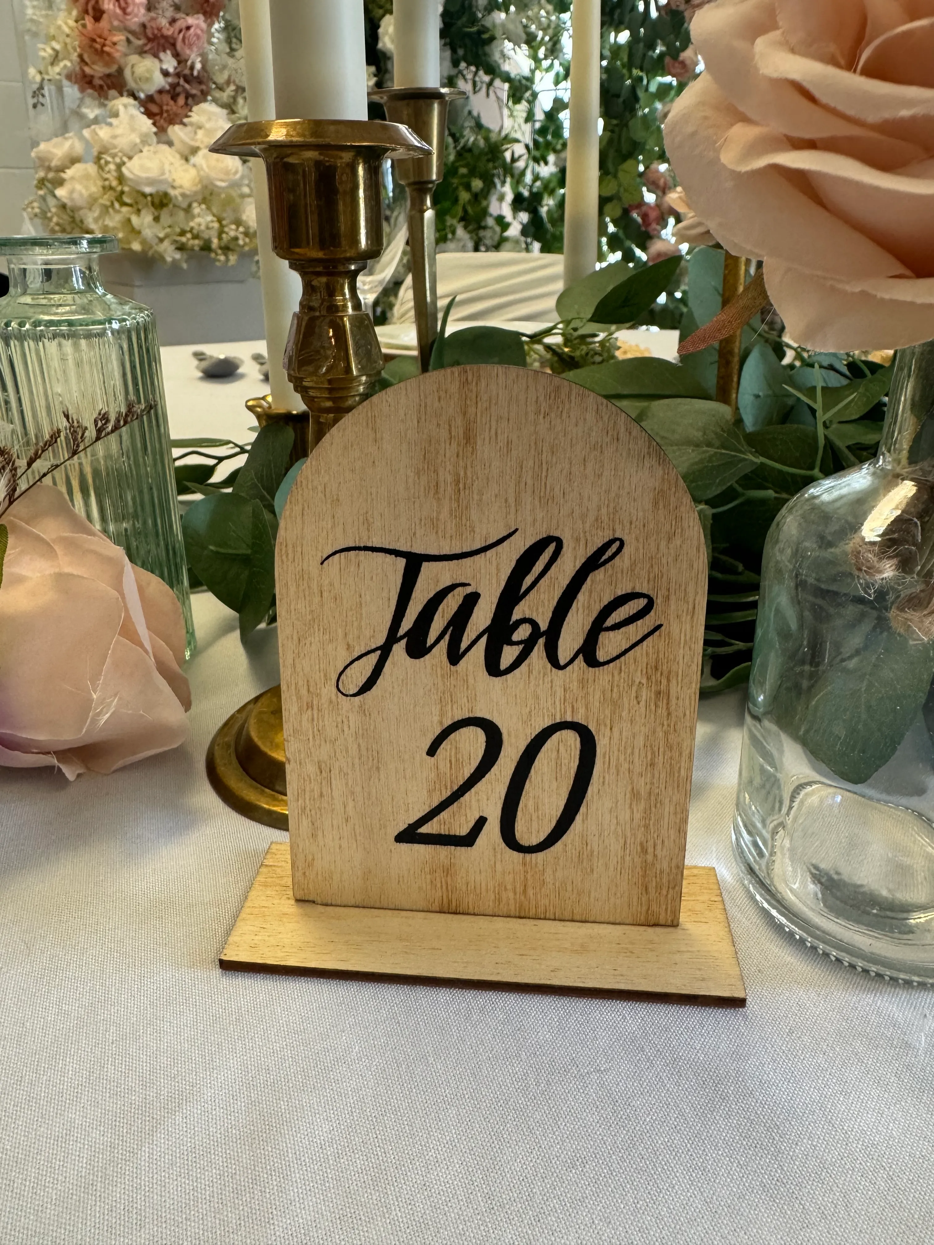 Black Wood Arched Table Numbers