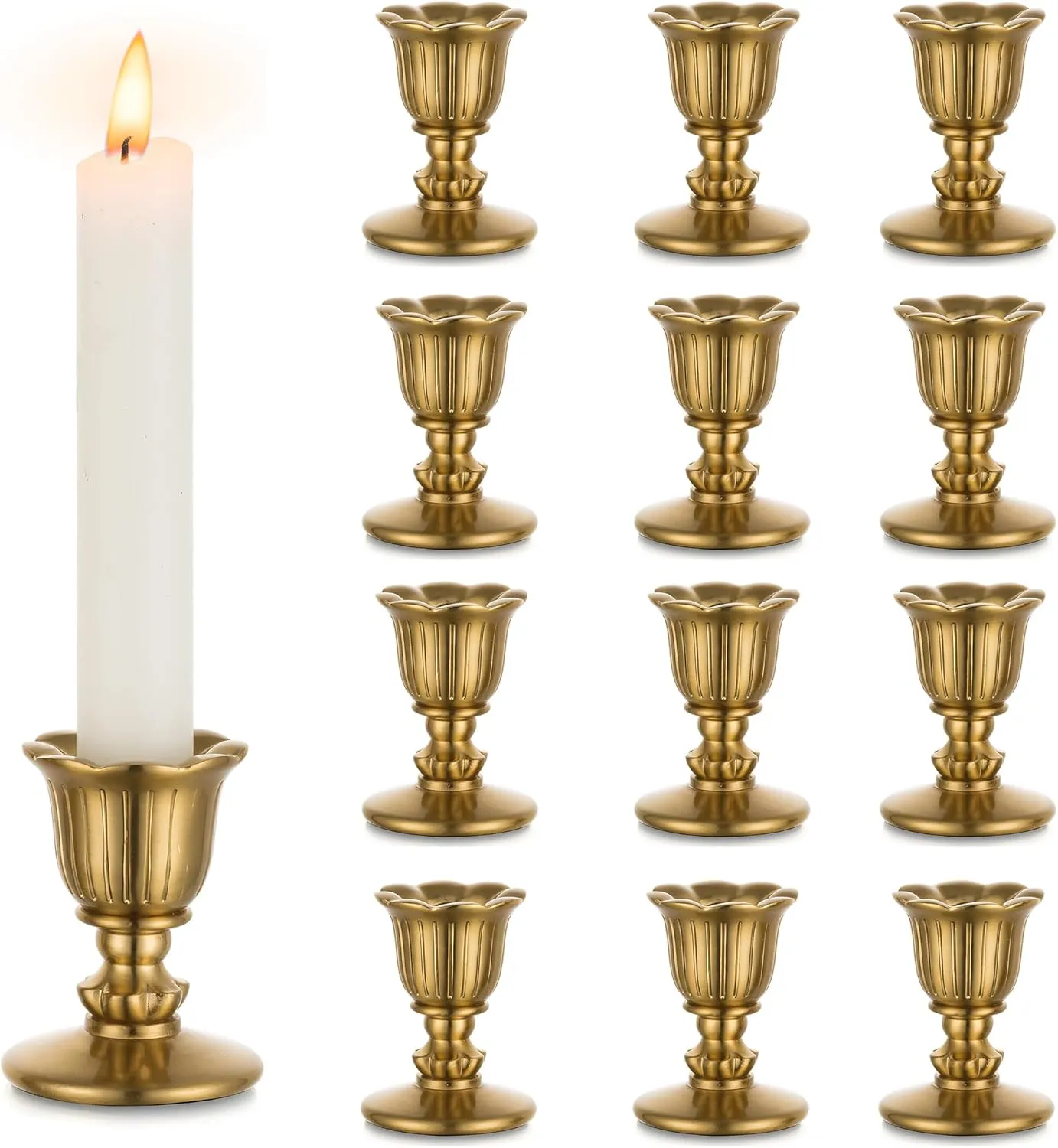 Short Brass Candlestick Holders