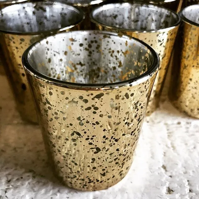 Mini Gold Mercury Tealight Holders