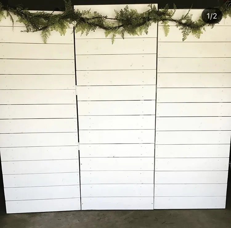 3 Panel White Wood Backdrop