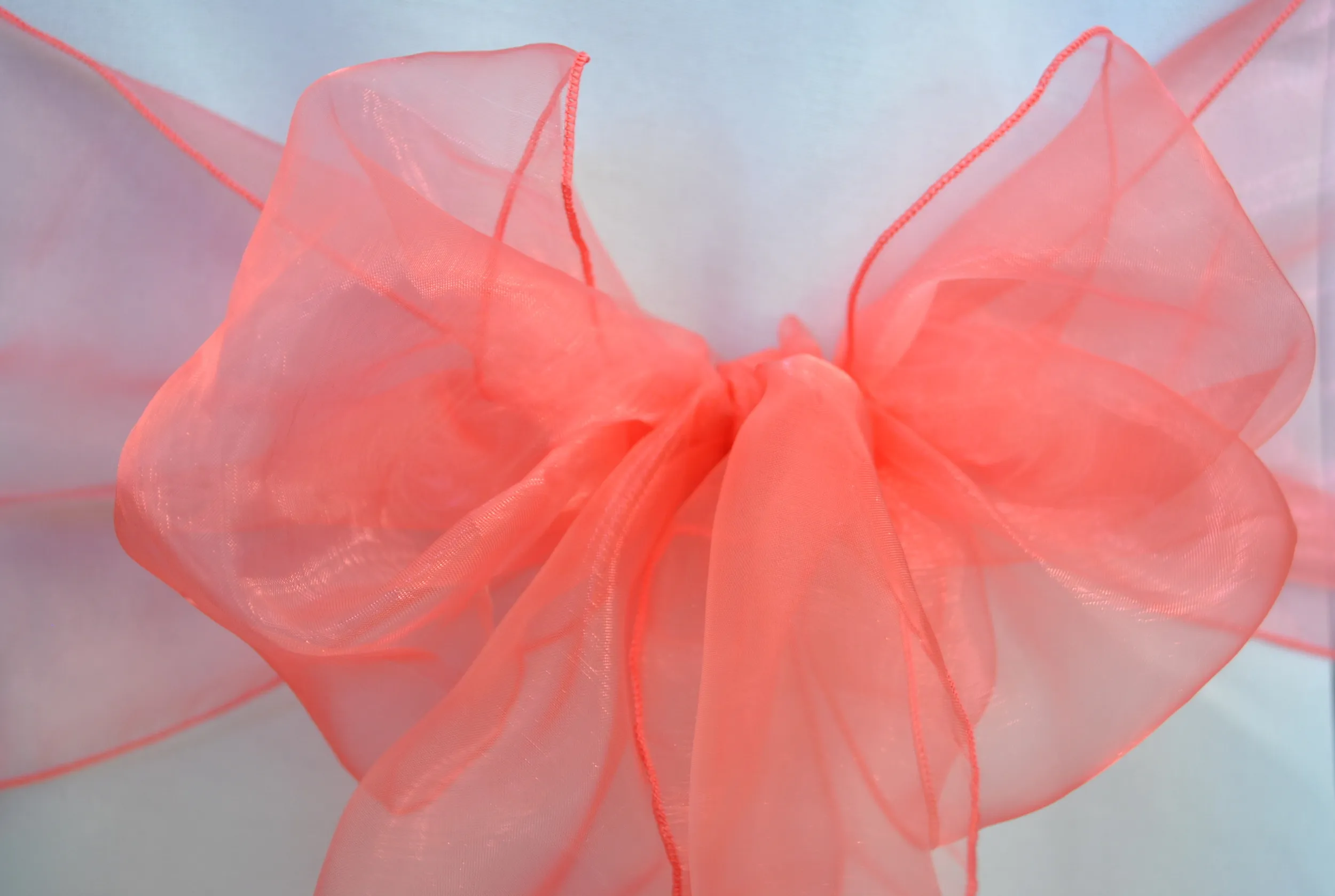 Coral Organza Sash