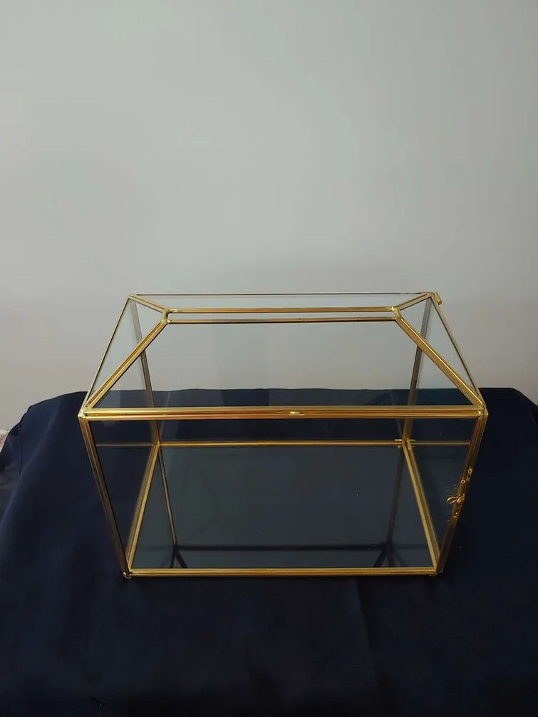 Gold Geometric Card Box {with slot top}
