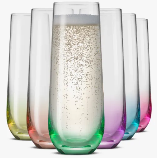 Multi Colored Champagne Flutes
