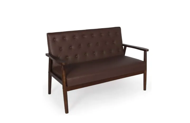 Faux Leather Loveseat