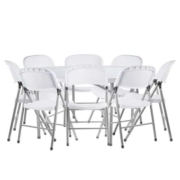 60" Round Table and 8 Chairs Bundle