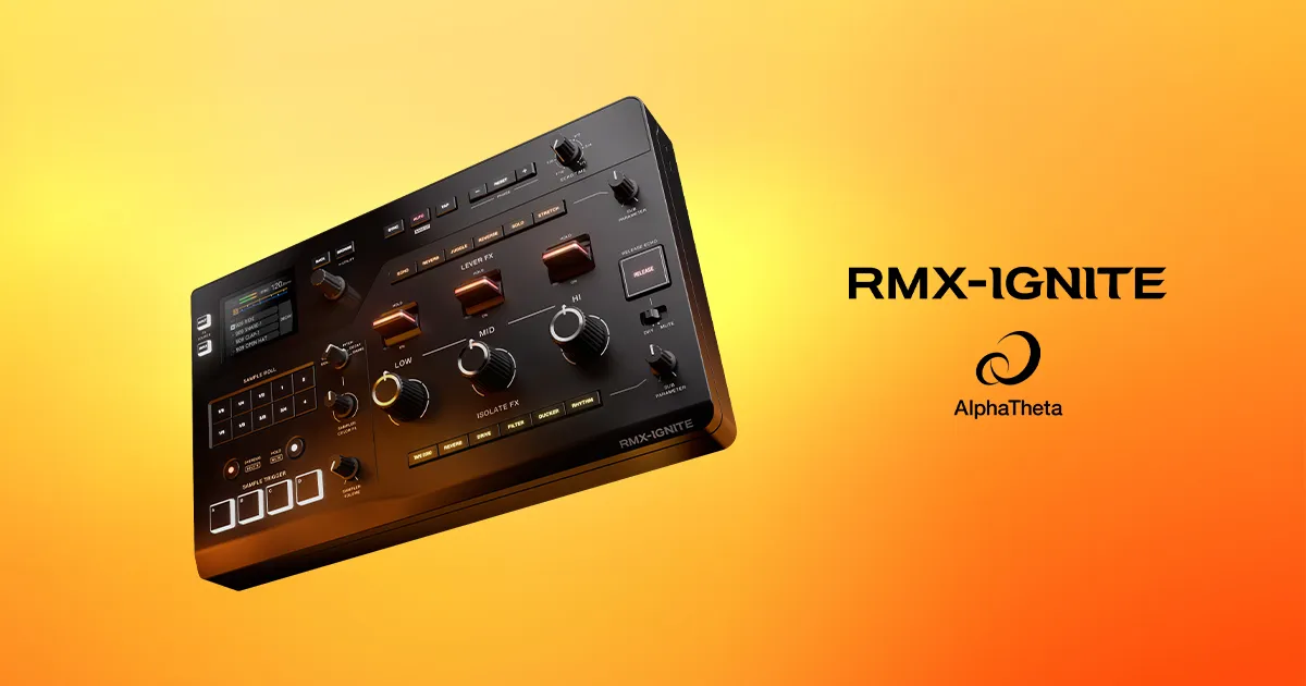 AlphaTheta RMX-IGNITE professional DJ effects processor and sampler with three-band controls and performance pads