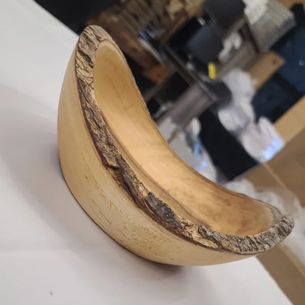 WD01 :: Bark Edge Oval Wooden Bowl 10" x 8.5"