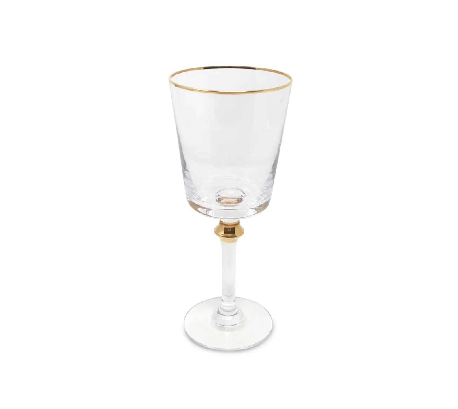 G372 :: Wine Glass with Gold on Rim and Stem NEW