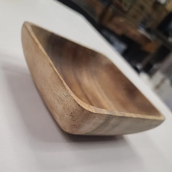 WD05 :: Square Acacia Wooden Bowl 6" 