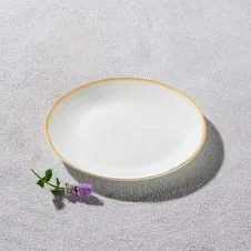 RD119 :: Gold Rim Dinner Plate 8"