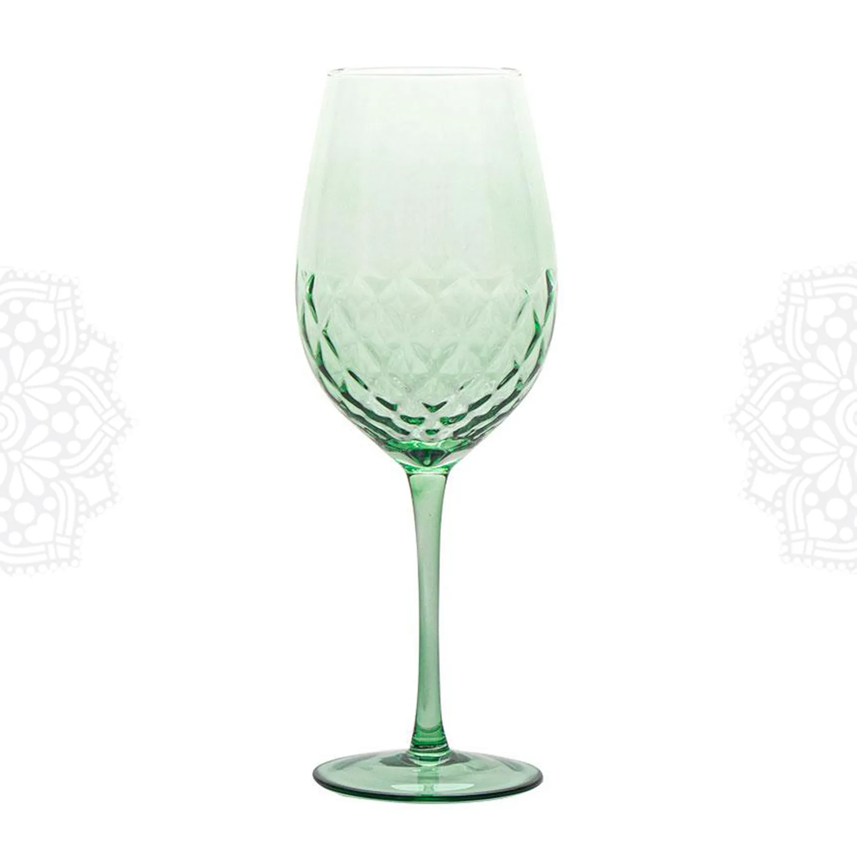 G278 :: Hammered Diamond Green, Wine Glass
