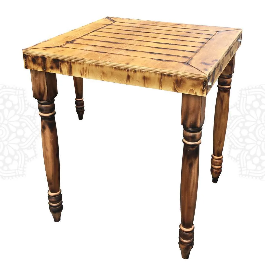 TB51BAR :: Planked Wood Farm Bar Table 3' x 3'  (40"H)
