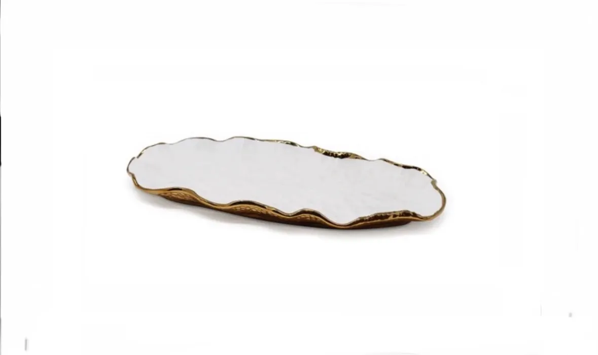SRV51 :: Gold Scalloped Edged Tray