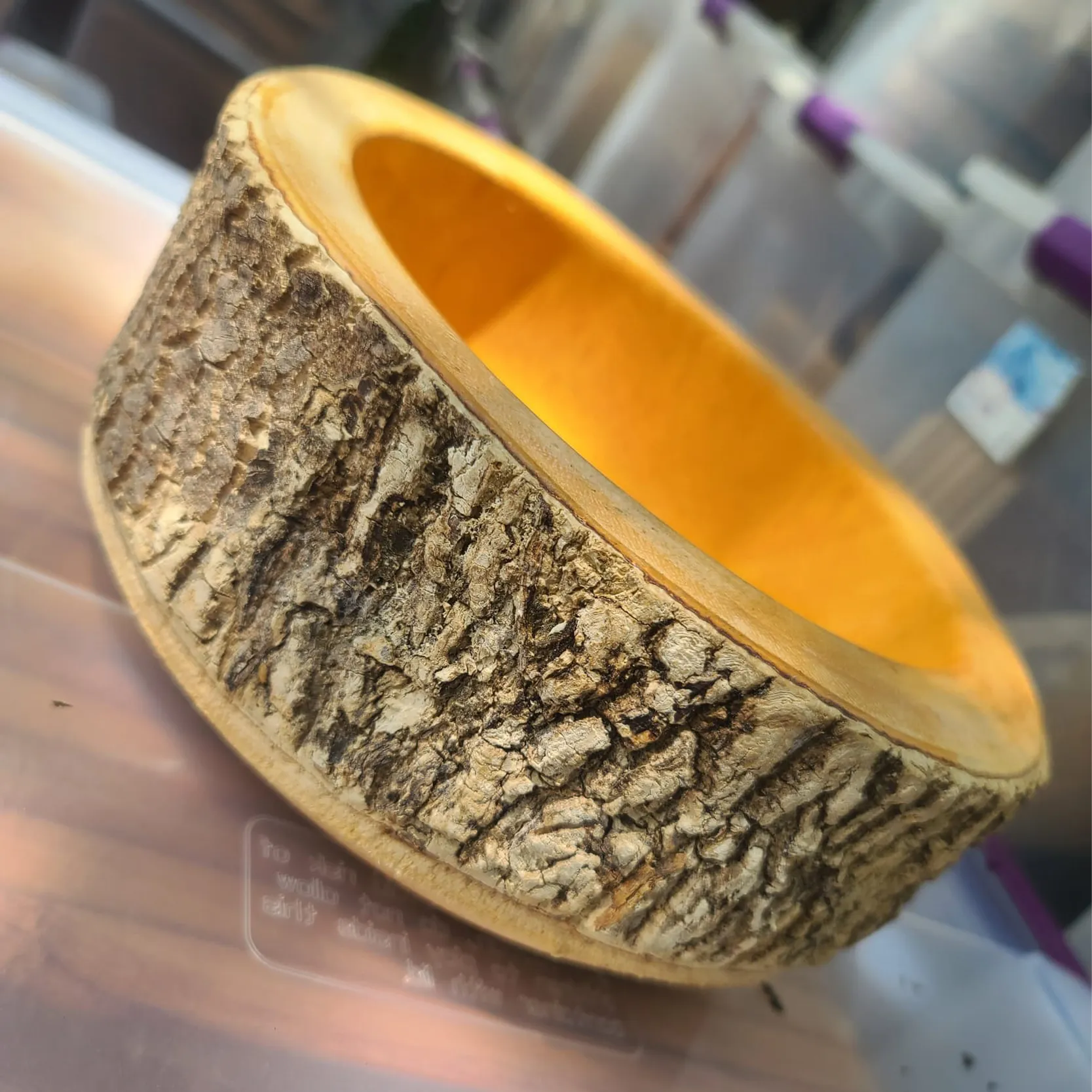 WD07 :: Bark Edge Round Wooden Bowl 10" 