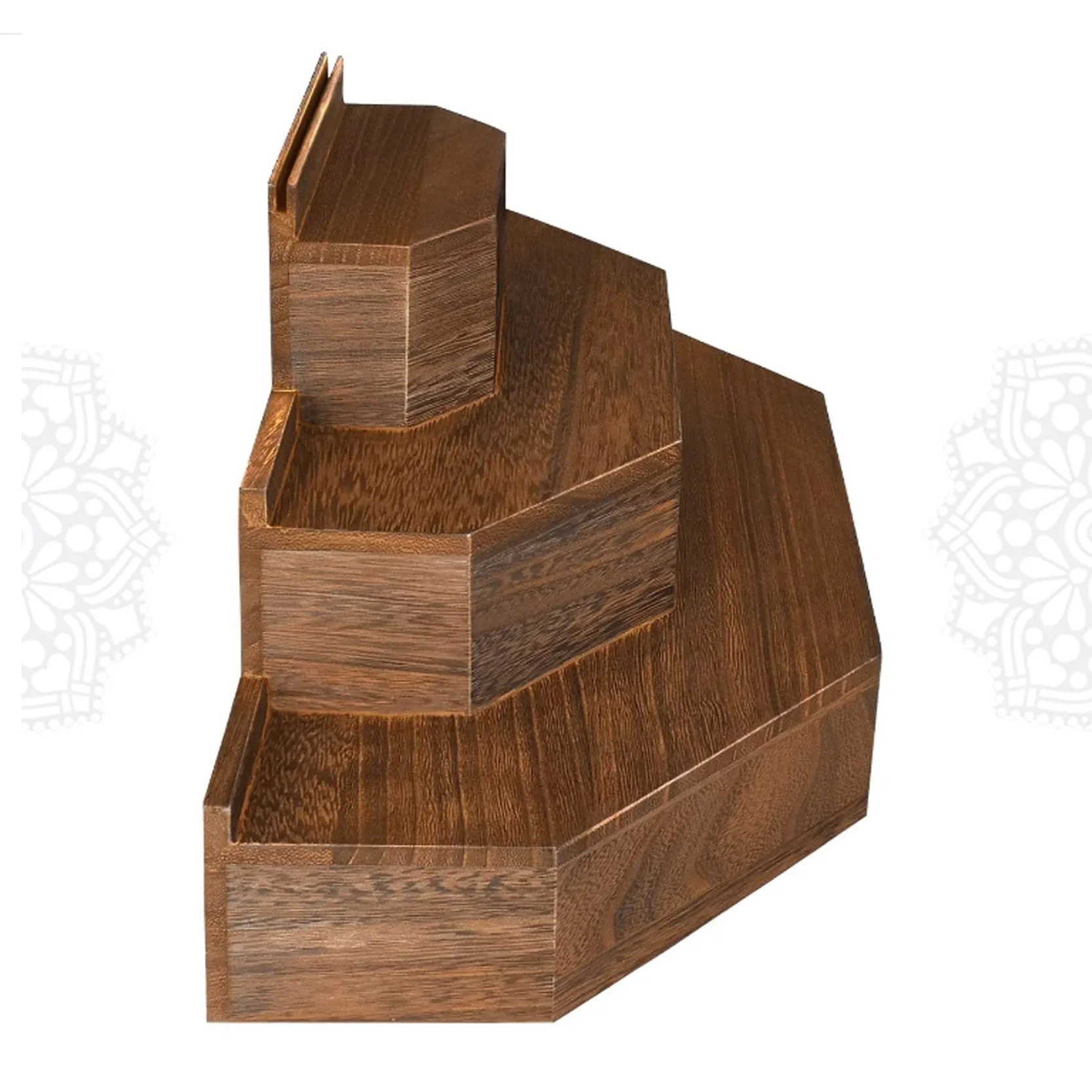 DC63 :: 3-Tier Wooden Step Shelf Display Riser 