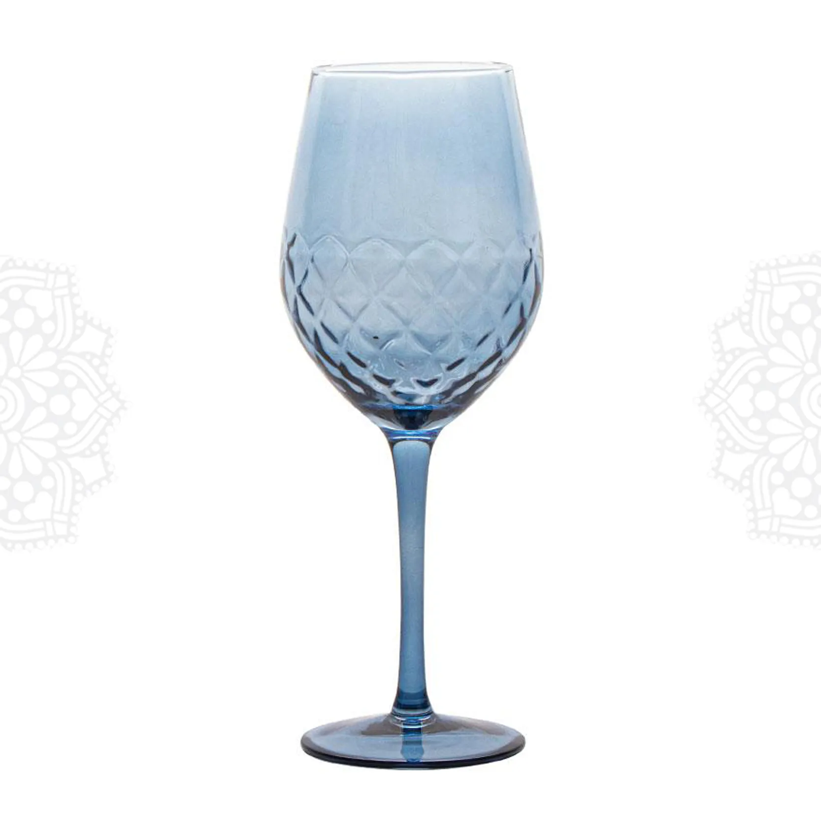 G276 :: Hammered Diamond Blue, Wine Glass