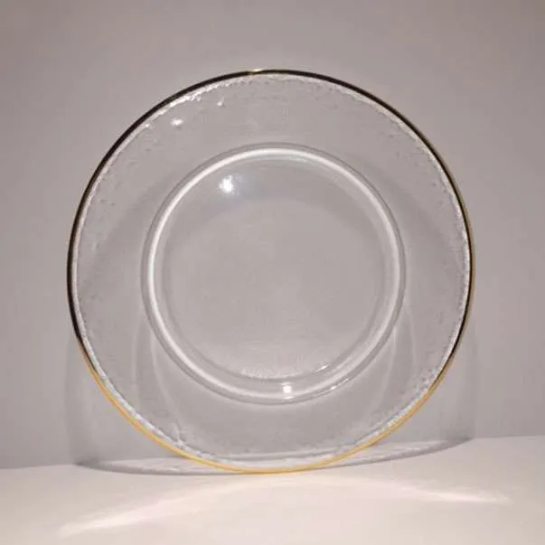 CHRG09 :: Round Gold Edged Glass Charger 13" 