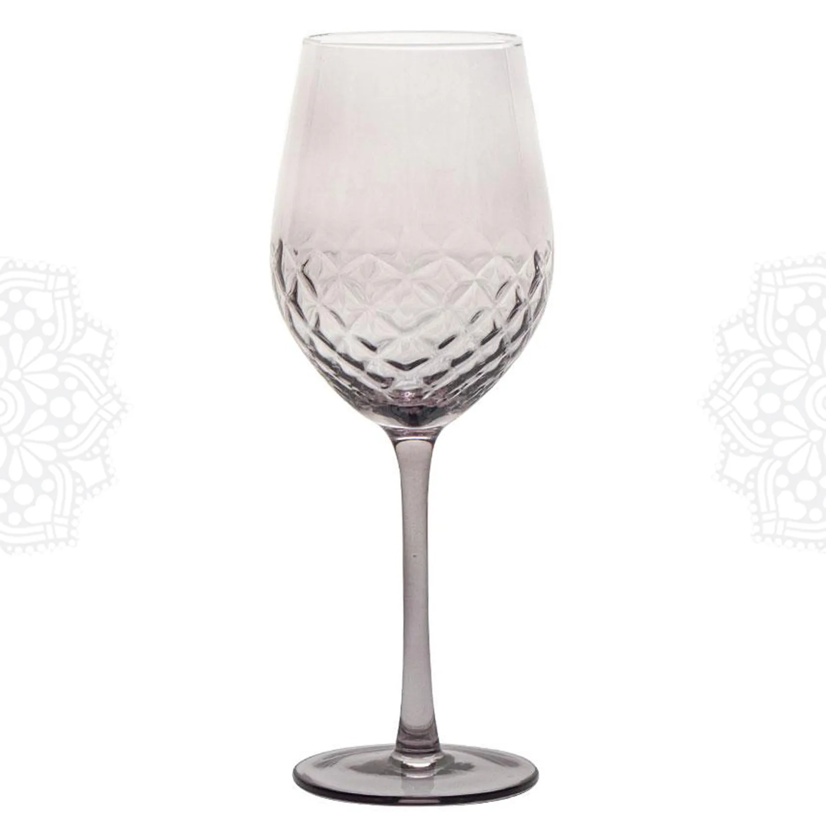 G282 :: Hammered Diamond Gray Wine Glass