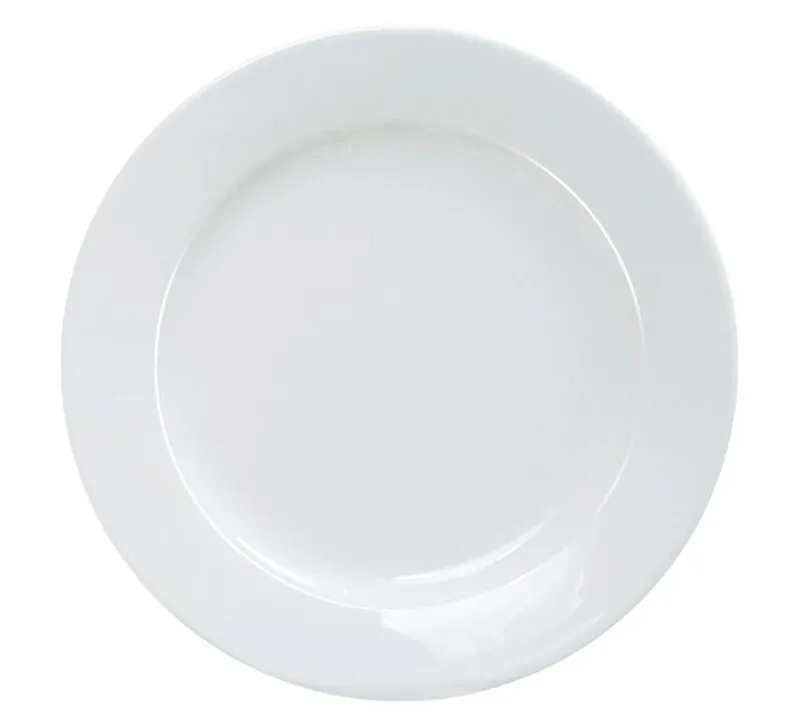 DY59 :: Dairy White Rimmed Dinner Plate 10.5"