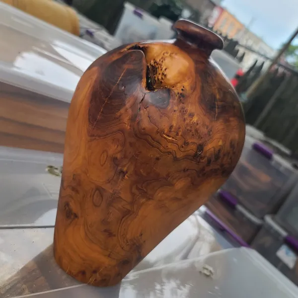 WD69 ::  Rustic Wooden Plum Vase 11"