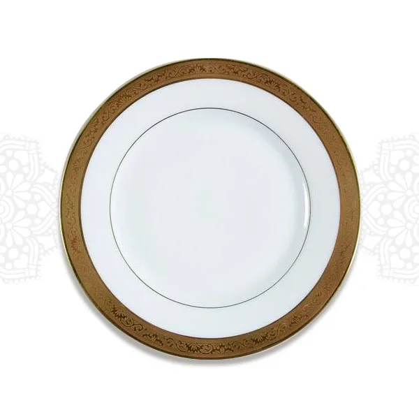 RD12 :: 10" Gold Floral Dinner Plate 