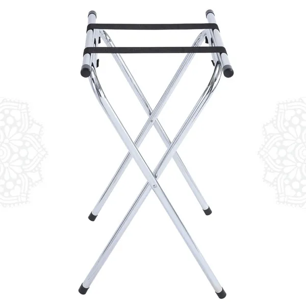 EQ04 :: Chrome Folding Tray Stand 31" 