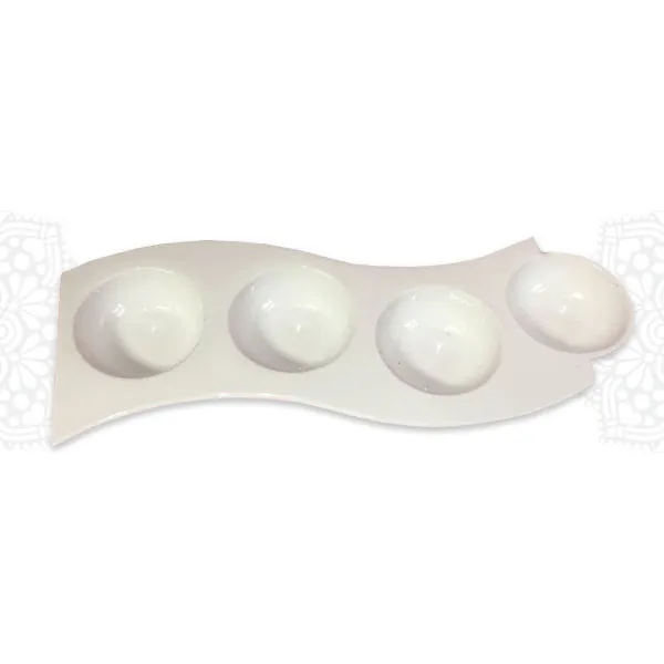 SEC04 :: Four Round Section Wavy Platter 