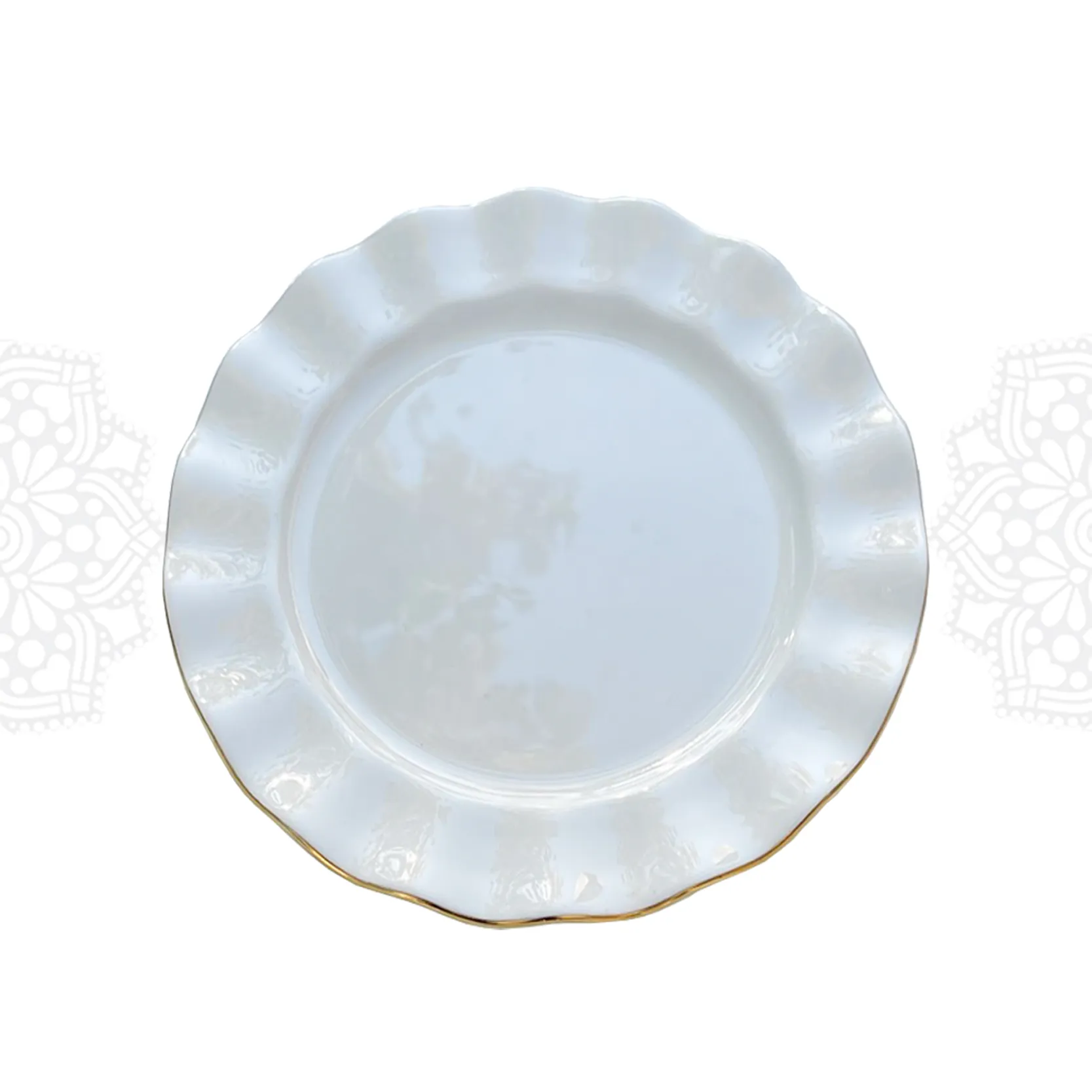 RD66 :: Frilly Gold Rim Dinner Plate