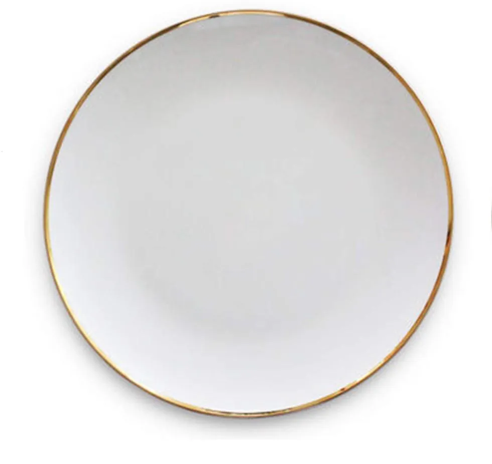 RD98 :: Gold Rim White 12" Charger Plate