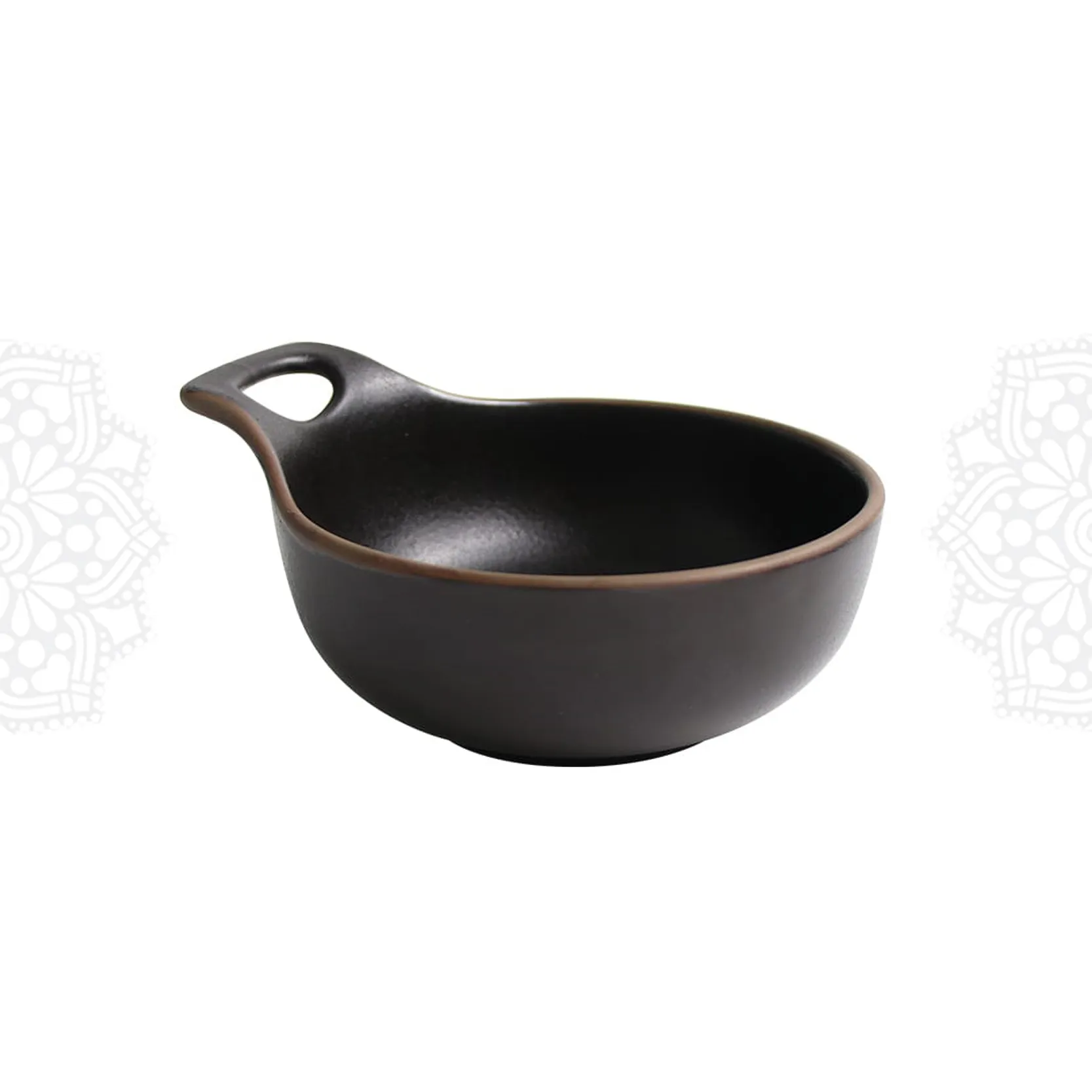DY29 :: Dairy Black Ceramic Sauce Bowl (5")