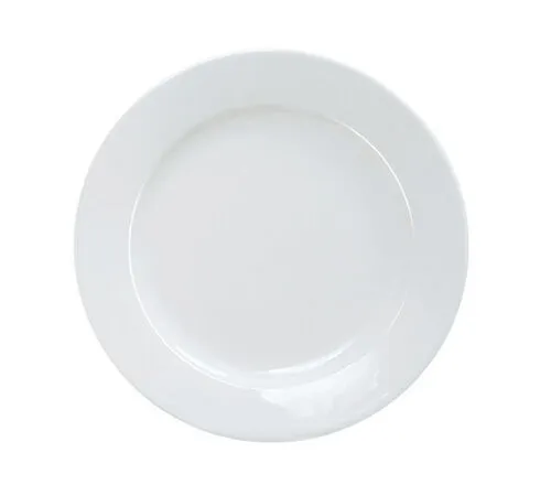DY64 :: Dairy White Rimmed 8" Plate