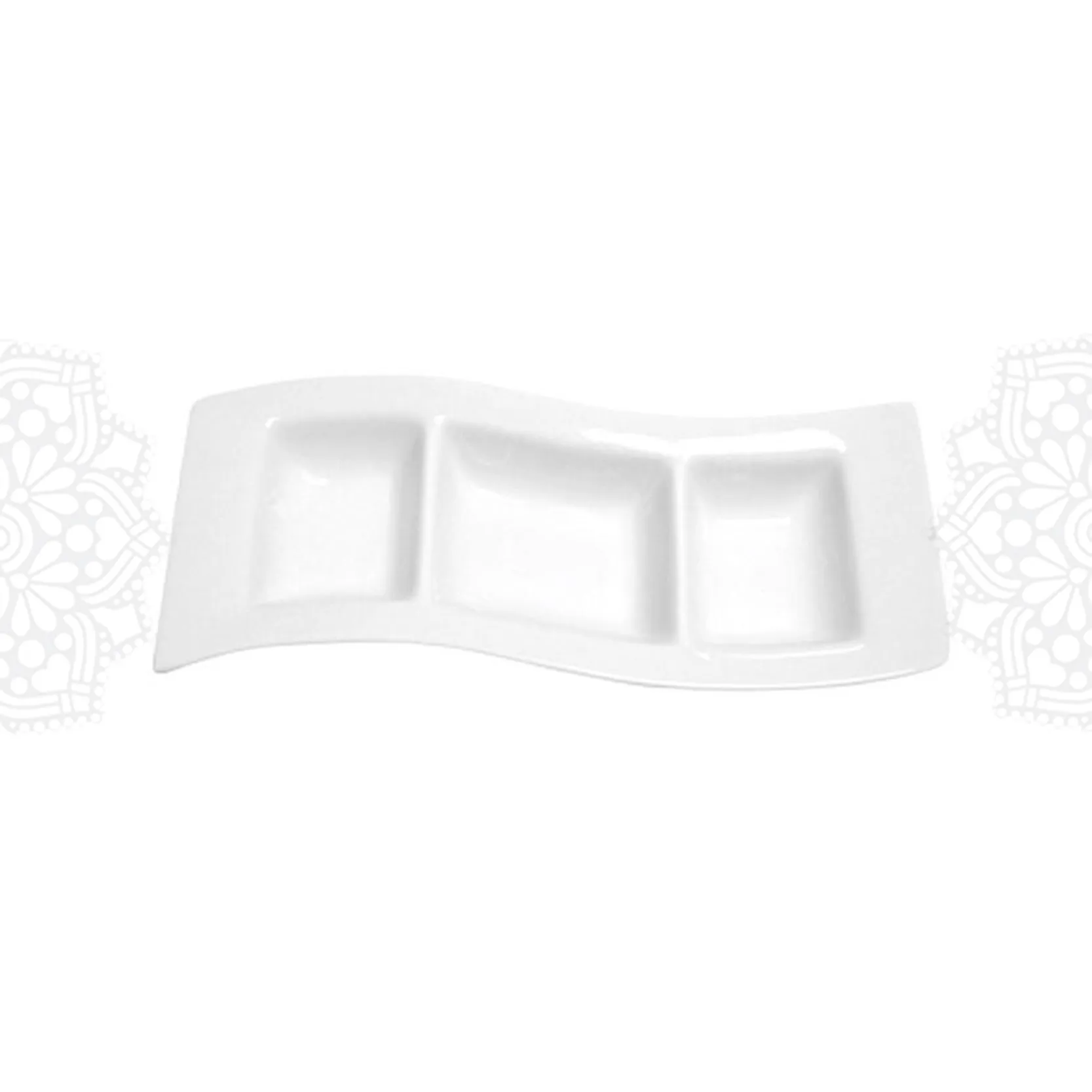 SEC20 :: 3 Section Wavy Serving Dish 10.5" x 4.5"