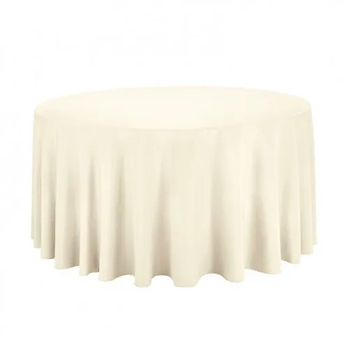 132" Round Ivory Linen