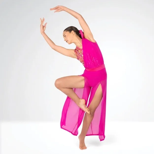 HDC L0023 Mesh Leotard with Split Trousers