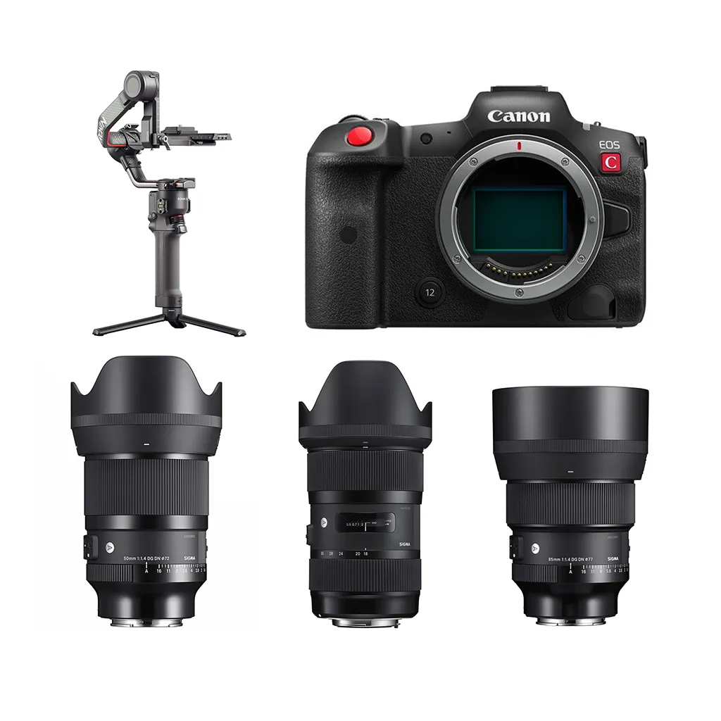 MOVING CAMERA GIMBAL SETUP (Canon R5c & DJI Ronin RS2 & Sigma Lens Kit)
