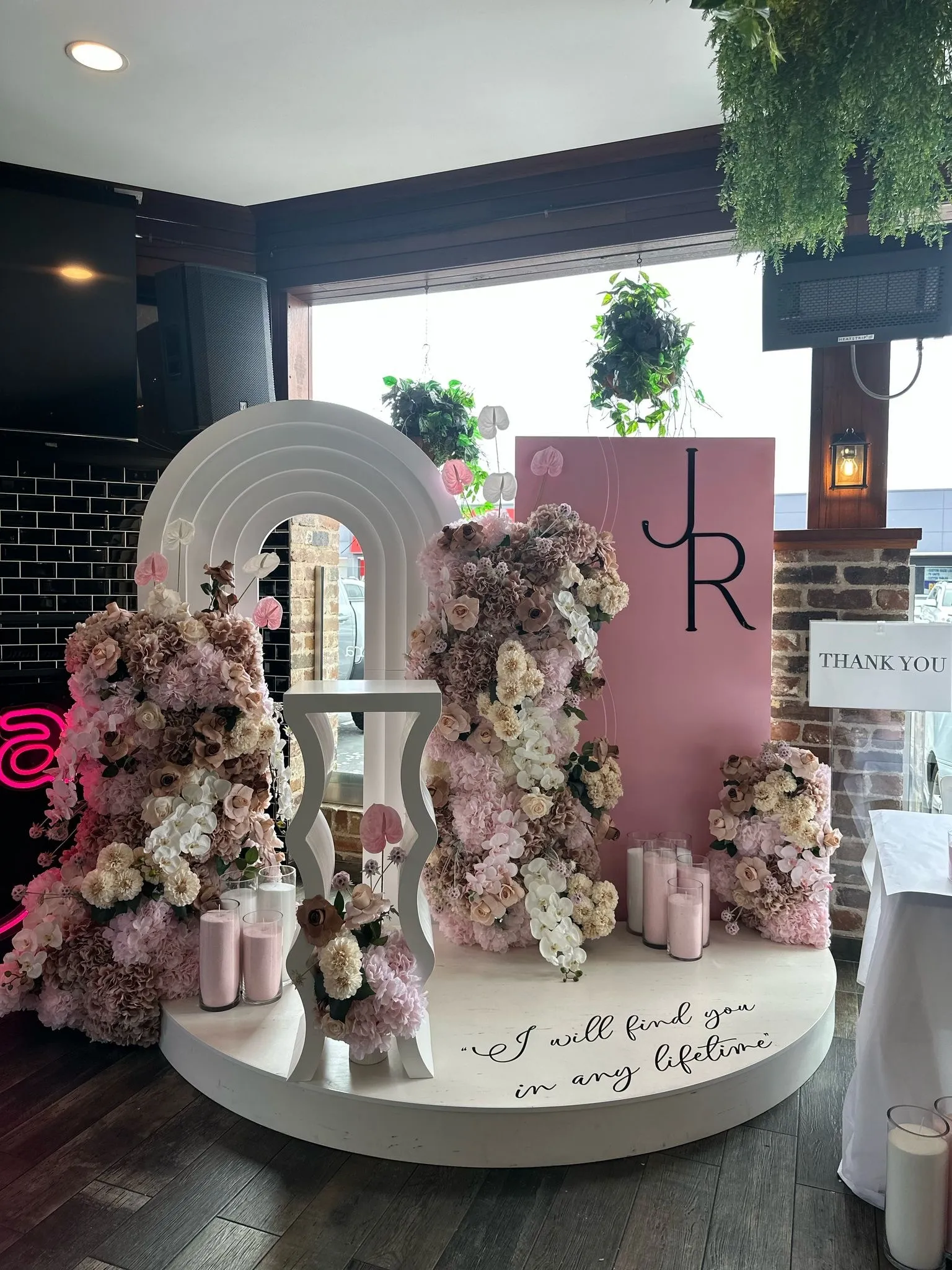 Baby Pink & White Floral Backdrop Package