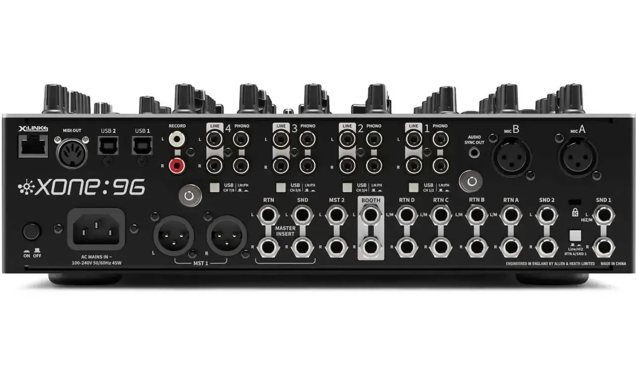 Allen & Heath XONE 96 DJ Mixer mieten Berlin. Analoger 6-Kanal Club-Mixer mit Dual-Soundkarte für Profi-Events.