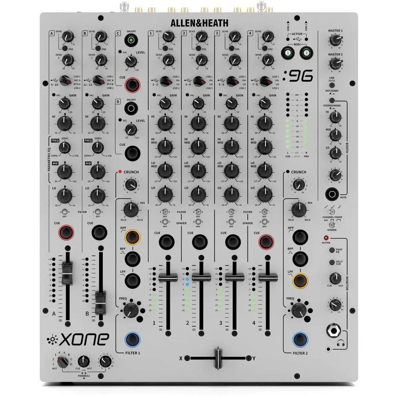 Allen & Heath XONE 96 DJ Mixer mieten Berlin. Analoger 6-Kanal Club-Mixer mit Dual-Soundkarte für Profi-Events.