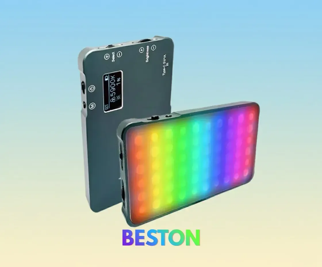 💡Luz de Camara RGB Beston + zapata