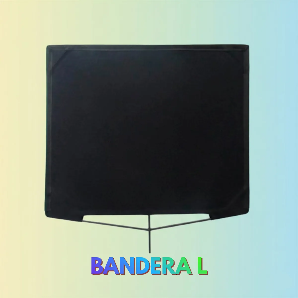 KIT Bandera L negra  1 x 1 metro