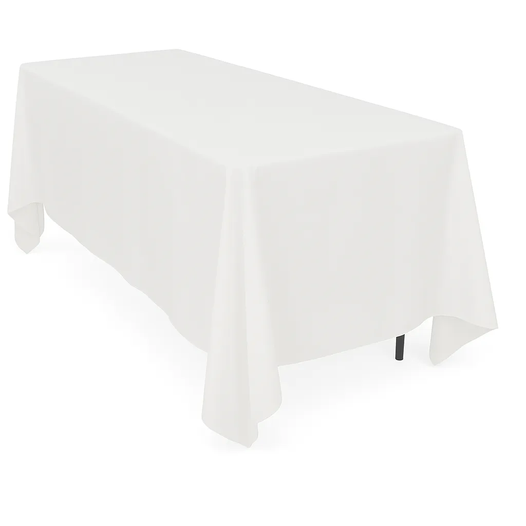 6ft White Table Linen Cover