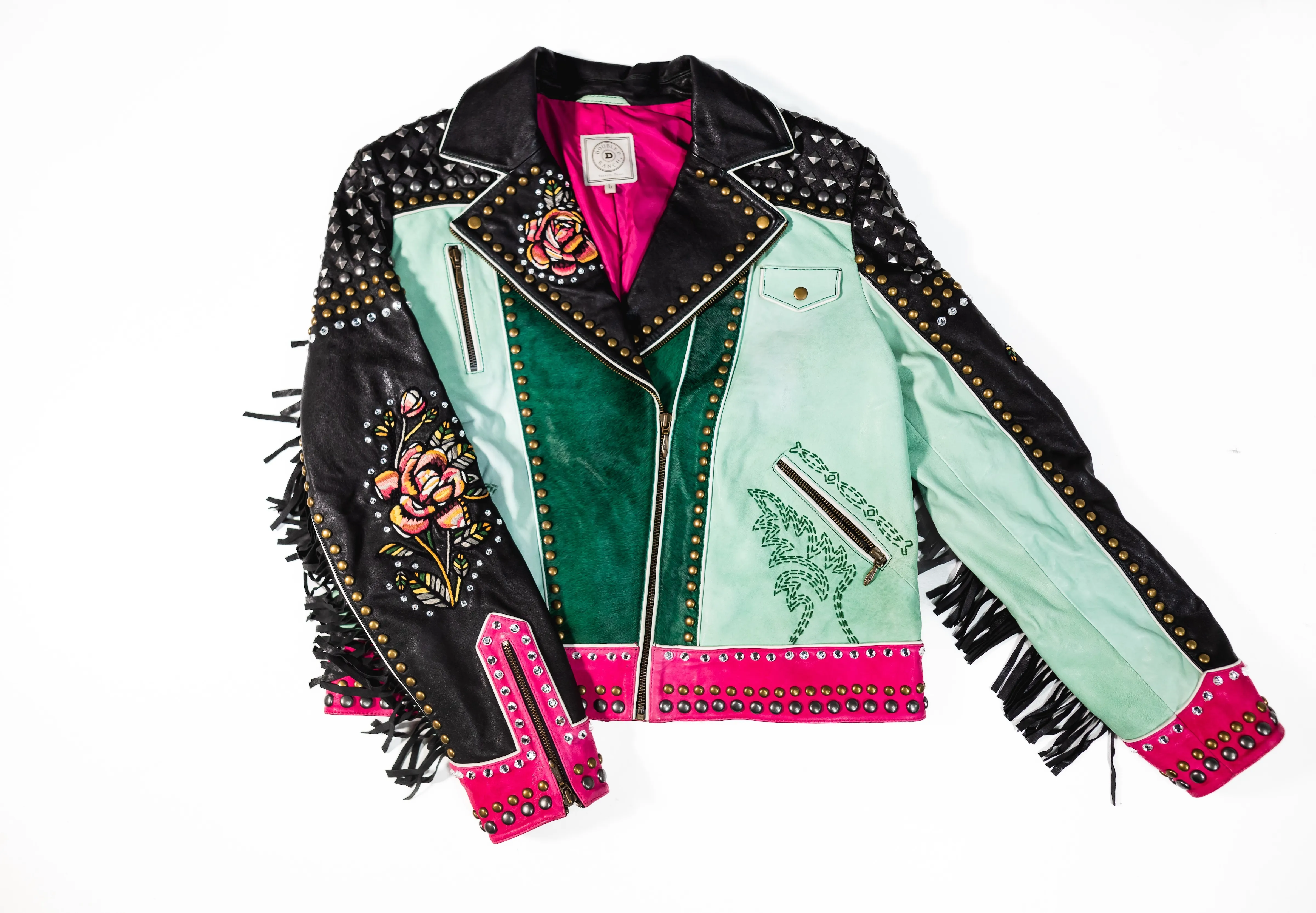 Double D Ranch Horse Head Biker Jacket