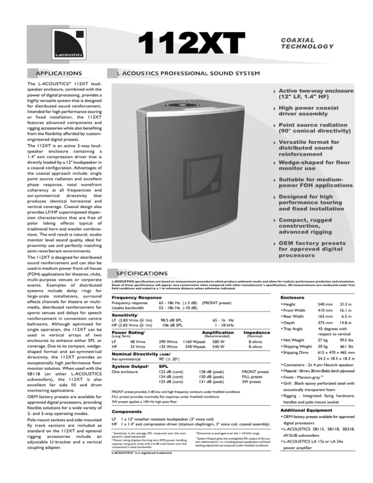 L Acoustics 112XT Monitors
