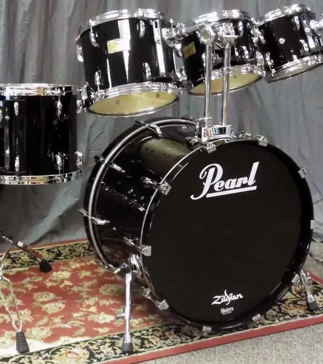 Pearl Masters Studio Birch Shell (BRX) Black 24, 10, 12, 13, FL 16, FL 18