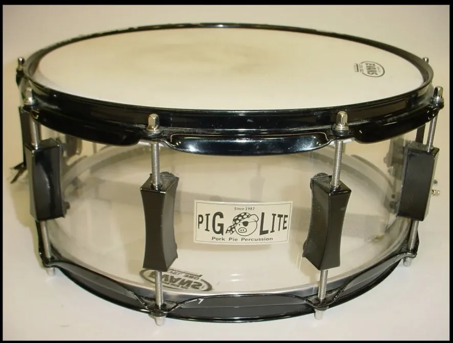 Pork Pie Pig Lite Clear Acrylic Snare 14x6"