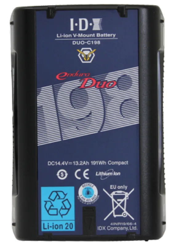 IDX 2 x DUO-C198 191Wh High-Load Battery with D-Tap (x2) and USB