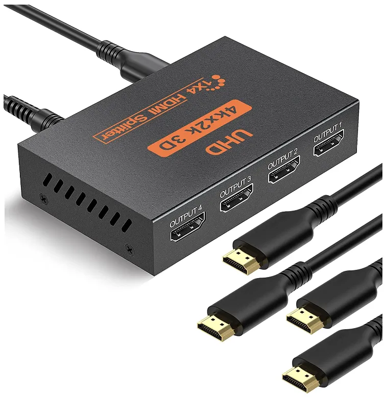 HDMI Splitter 1 in 4 Out, 4 Way HDMI Distribution